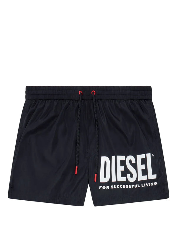 Diesel Bermuda de praia com estampa de logo