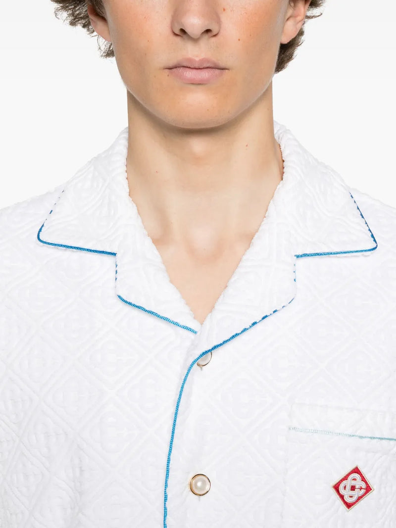 Casablanca Camisa atoalhada com monograma