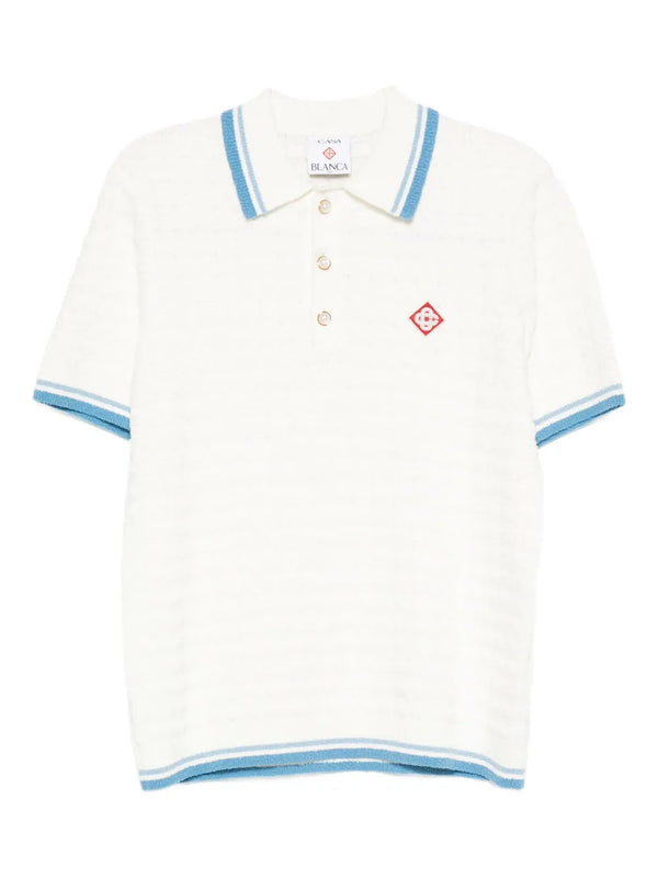 Casablanca Camisa polo com acabamento de listras