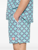 Casablanca Bermuda com monograma e efeito atoalhado