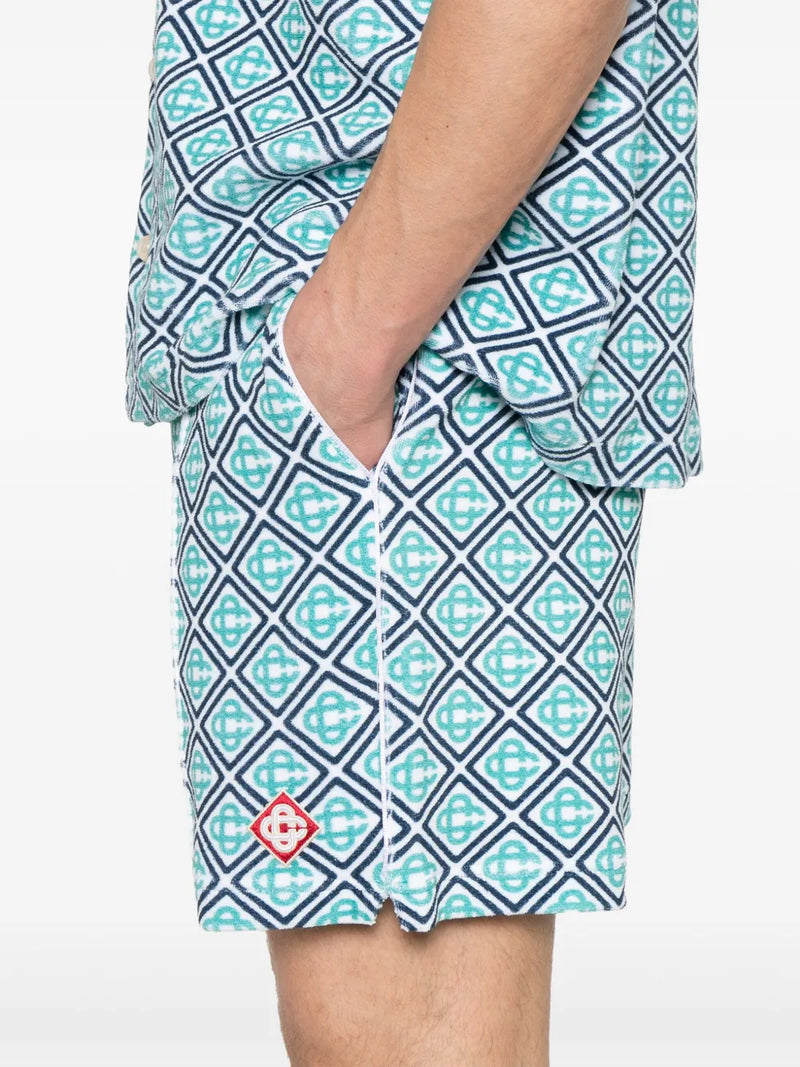 Casablanca Bermuda com monograma e efeito atoalhado