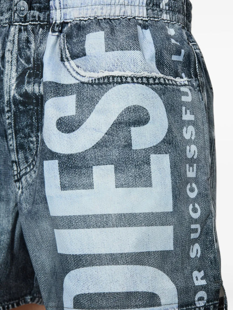 Diesel Bermuda de praia com estampa de logo