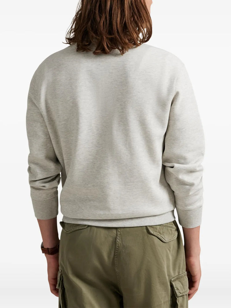 Polo Ralph Lauren Suéter de tricô com zíper  Destaques creme tricô gola com zíper logo Polo Pony bordado bainha e punhos canelados