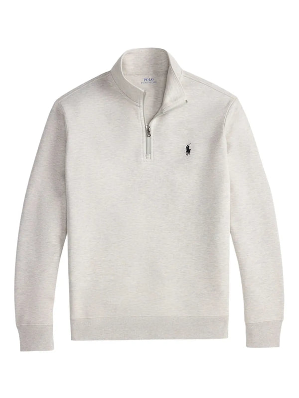Polo Ralph Lauren Suéter de tricô com zíper  Destaques creme tricô gola com zíper logo Polo Pony bordado bainha e punhos canelados