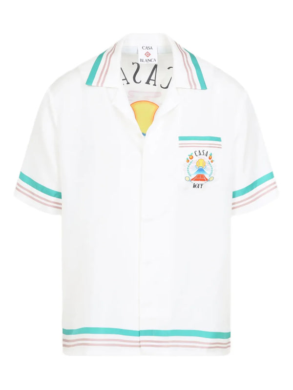 Casablanca Camisa Casa Way de seda com estampa