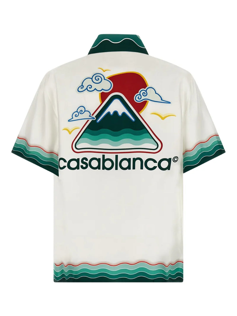 Casablanca Camisa Casa Way de seda com estampa