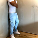 Calça Gringa Jeans Clara rasgada Drip US