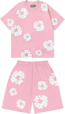Conjunto Denim Tears Camiseta/ Shorts - Rosa