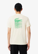 Camiseta Lacoste Ultra-dry Estampada - Creme