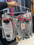 Bermuda Jeans Jogador Cordão Vermelho